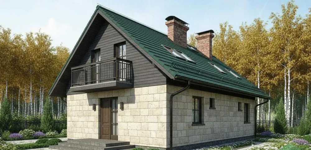 Проект Двухэтажный дом 12 на 9, 178 м2