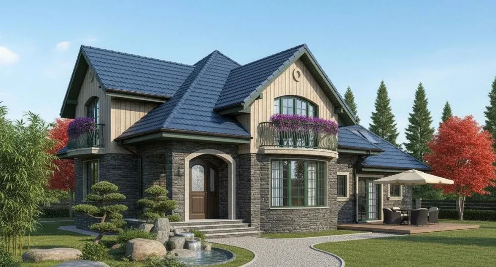 Проект Двухэтажный дом 18 на 14, 257 м2