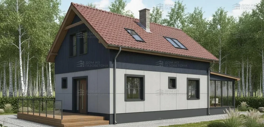 Проект Двухэтажный дом 14 на 8, 118 м2